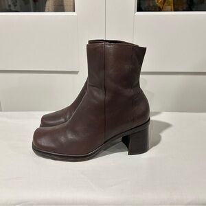 Y2K Parade Brown Leather Ankle Boots